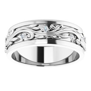14K White 1/4 CTW Natural Diamond Band Size 11.5