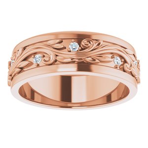 14K Rose 1/4 CTW Natural Diamond Band Size 11.5