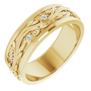 14K Yellow 1/4 CTW Natural Diamond Band Size 12