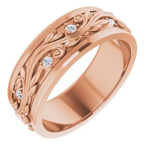 14K Rose 1/4 CTW Natural Diamond Band Size 11