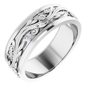 14K White 1/4 CTW Natural Diamond Band Size 11