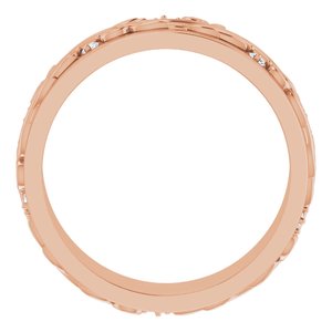 14K Rose 1/4 CTW Natural Diamond Band Size 12