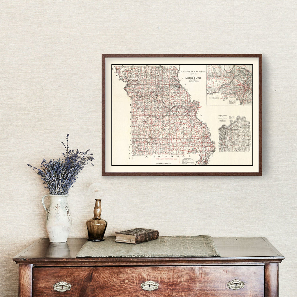 Vintage Map of Missouri 1911