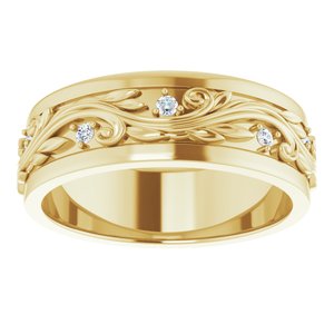 14K Yellow 1/4 CTW Natural Diamond Band Size 12