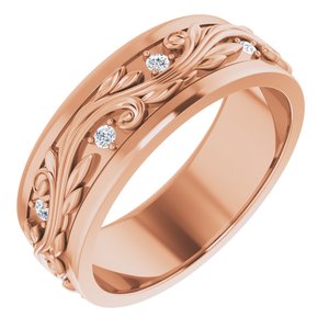 14K Rose 1/4 CTW Natural Diamond Band Size 11.5
