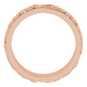 14K Rose 1/4 CTW Natural Diamond Band Size 10.5
