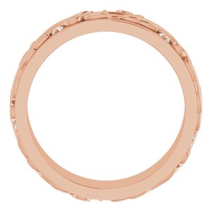 14K Rose 1/4 CTW Natural Diamond Band Size 11
