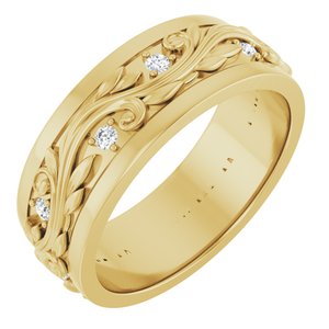 14K Yellow 1/4 CTW Natural Diamond Band Size 10
