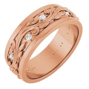 14K Rose 1/4 CTW Natural Diamond Band Size 10