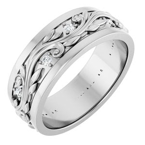 Platinum 1/4 CTW Natural Diamond Band Size 10