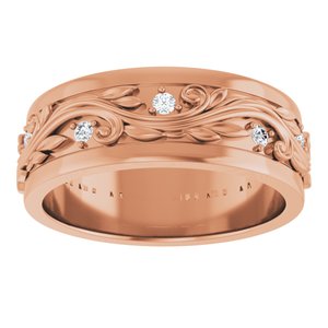14K Rose 1/4 CTW Natural Diamond Band Size 10