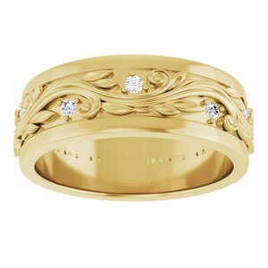 14K Yellow 1/4 CTW Natural Diamond Band Size 10