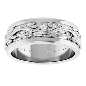 Platinum 1/4 CTW Natural Diamond Band Size 10