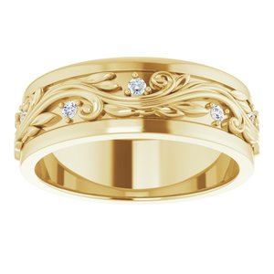 14K Yellow 1/4 CTW Natural Diamond Band Size 11