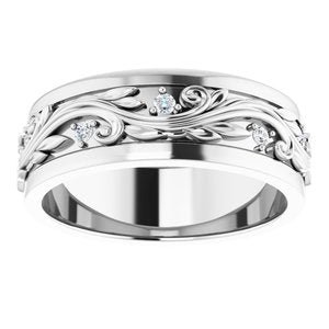 14K White 1/4 CTW Natural Diamond Band Size 11