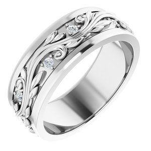 Platinum 1/4 CTW Natural Diamond Band Size 10.5