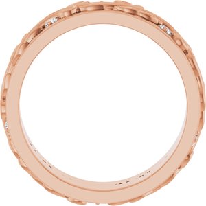 14K Rose 1/4 CTW Natural Diamond Band Size 10