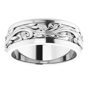 14K White 1/4 CTW Natural Diamond Band Size 10.5