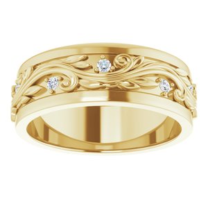 14K Yellow 1/4 CTW Natural Diamond Band Size 10.5