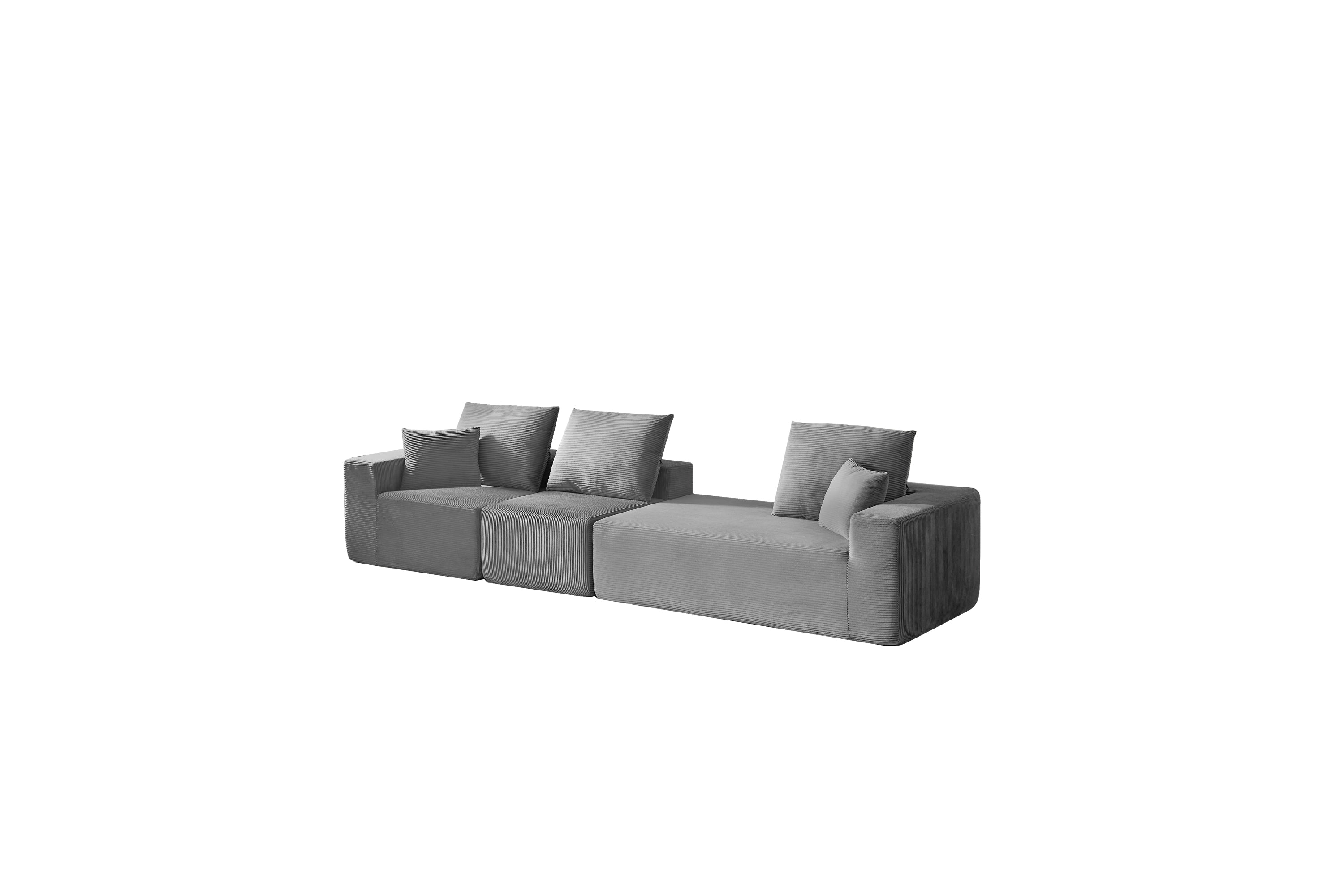 Modular Sectional Sofa with Chaise, Modern L Shaped Cloud Couch with Deep Seat, Sectional Couches for Living Room, Bedroom, Office, No Assembly Required