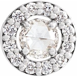 Platinum 1/8 CTW Rose-Cut Natural Diamond Halo-Style Pendant