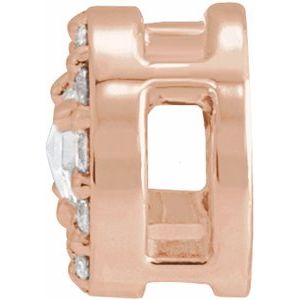 14K Rose Gold 1/8 CTW Rose-Cut Natural Diamond Halo-Style Pendant