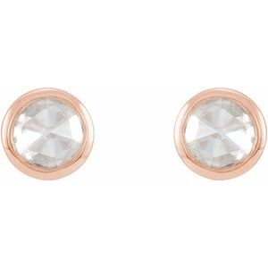 14K Rose Gold .05 CTW Rose-Cut Natural Diamond Bezel-Set Earrings – image 2