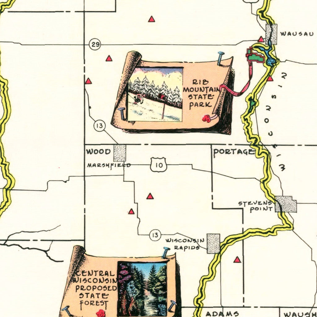 Vintage Map of Wisconsin 1939