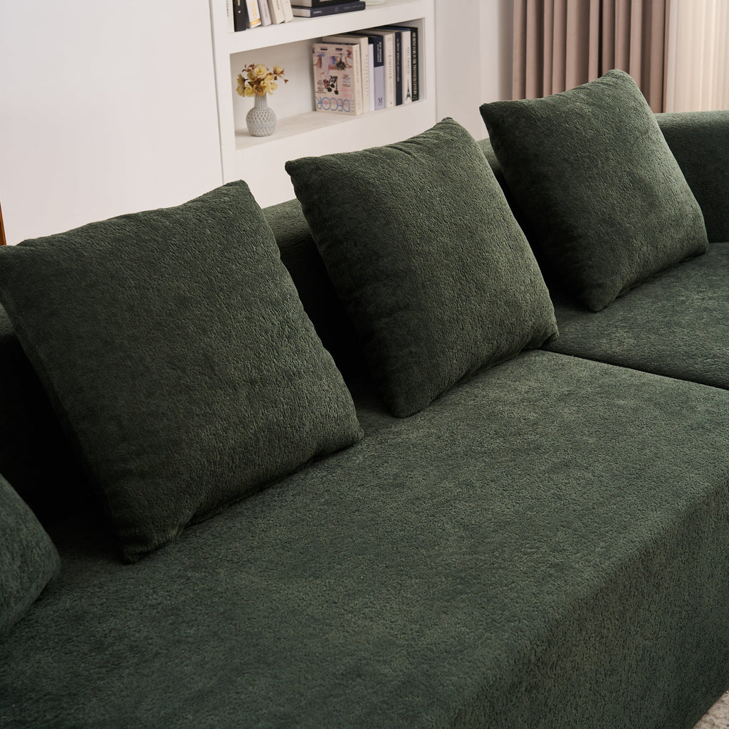 Memory Foam Couch, No Installation & Easy to Transport, Deep Seat Modern Sofa with Chenille Fabric, Couch for Living Room, Bedroom, Apartment, Home Office