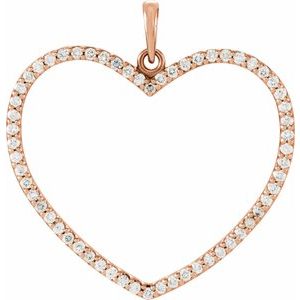 14K Rose Gold 3/8 CTW Natural Diamond Heart Pendant