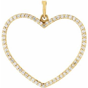 14K Yellow Gold 3/8 CTW Natural Diamond Heart Pendant