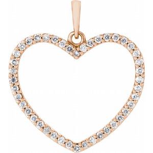 14K Rose Gold 1/3 CTW Natural Diamond Heart Pendant