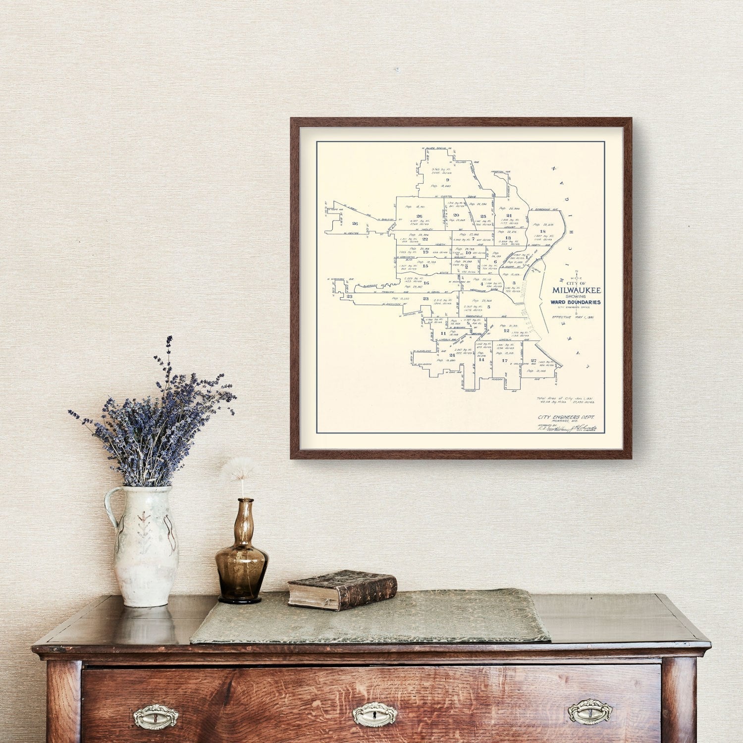 Vintage Map of Milwaukee, Wisconsin 1931