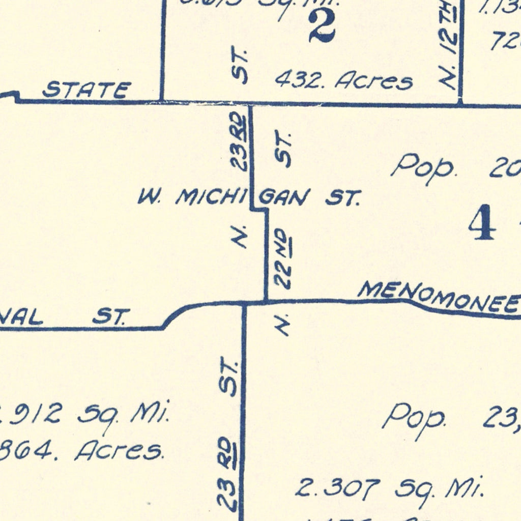 Vintage Map of Milwaukee, Wisconsin 1931