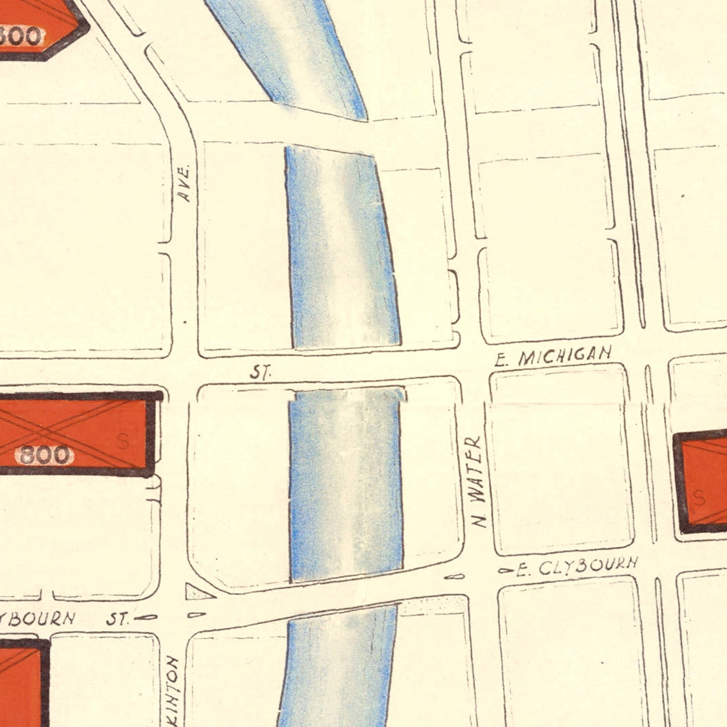 Vintage Map of Milwaukee, Wisconsin 1957