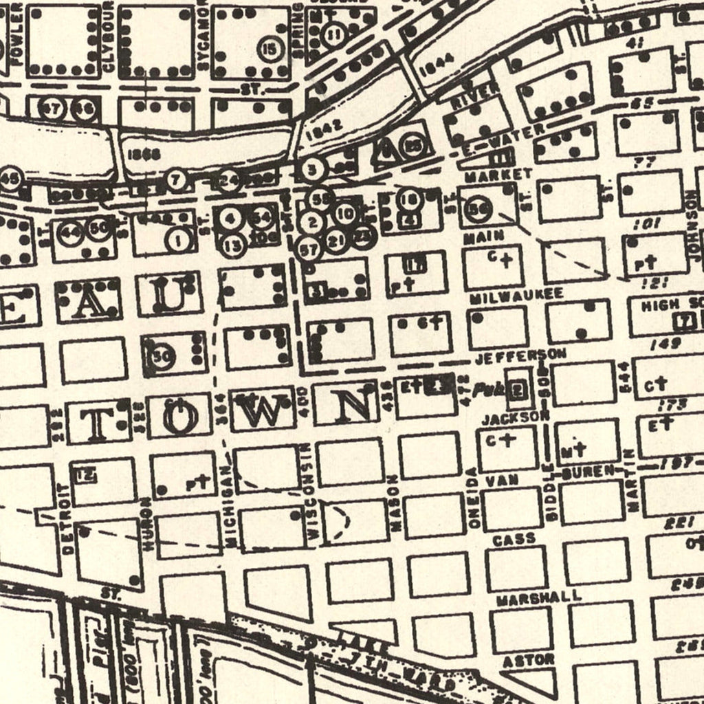 Vintage Map of Milwaukee, Wisconsin 1870