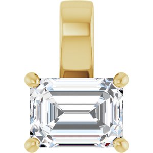 10K Yellow Gold 8x6 mm Emerald Charm/Pendant Mounting