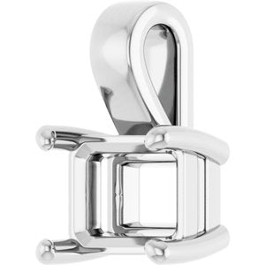 10K White Gold 8x6 mm Emerald Charm/Pendant Mounting – image 4