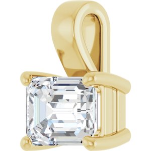 14K Yellow Gold 8x6 mm Emerald Charm/Pendant Mounting – image 3