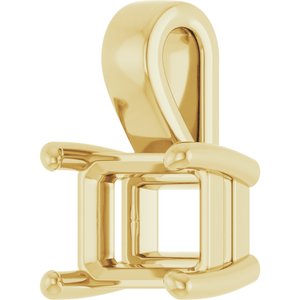 14K Yellow Gold 8x6 mm Emerald Charm/Pendant Mounting – image 4