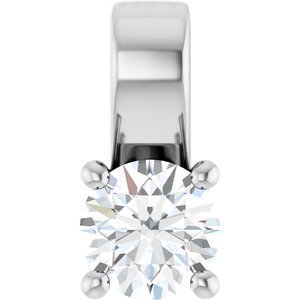 18K White Gold 4.4 mm Round Charm/Pendant Mounting