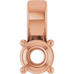 10K Rose Gold 4.4 mm Round Charm/Pendant Mounting – image 2
