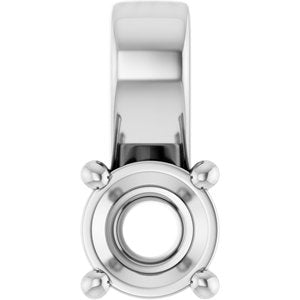 18K White Gold 4.4 mm Round Charm/Pendant Mounting – image 2