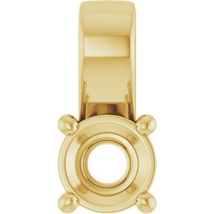 18K Yellow Gold 4.4 mm Round Charm/Pendant Mounting – image 2