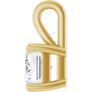 18K Yellow Gold 8x6 mm Emerald Charm/Pendant Mounting – image 5