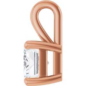 18K Rose Gold 8x6 mm Emerald Charm/Pendant Mounting – image 5