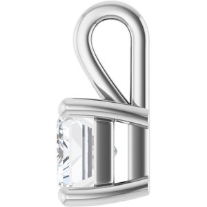18K White Gold 8x6 mm Emerald Charm/Pendant Mounting – image 5
