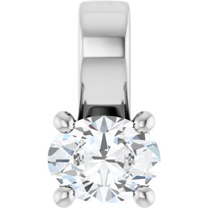 14K White Gold 4.5x3.5 mm Oval Charm/Pendant Mounting
