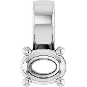 14K White Gold 4.5x3.5 mm Oval Charm/Pendant Mounting – image 2
