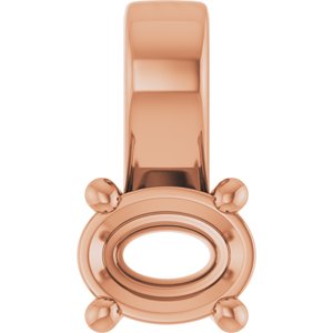 14K Rose Gold 4.5x3.5 mm Oval Charm/Pendant Mounting – image 2